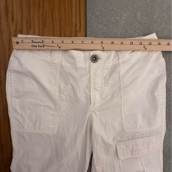 Free People The Thing Is Low Rise Utility Cargo Flare Pants Optic White Size 2 - Picture 10 of 14